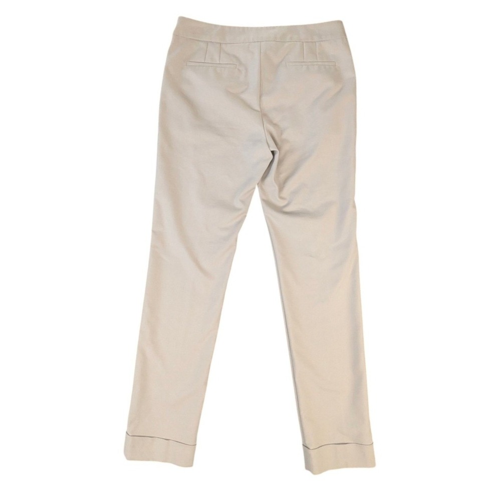 Armani Collezioni Womens Beige Slim Cuffed Trousers Size 4 Cotton Blend RM004 - Picture 2 of 8